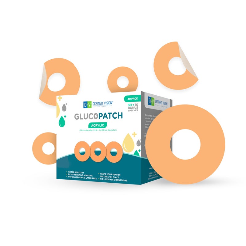 GlucoPatch Continuous Glucose Monitors CGM Adhesive Patches Compatible with Freestyle Libre 10 Day Hold Waterproof Hypoallergenic Easy PeelandStick Design 40 Pack